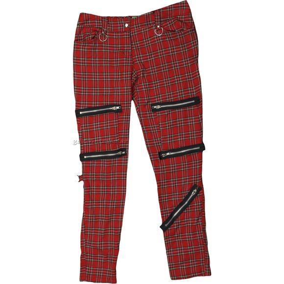 Y2K Vintage Lip Service Skinny Tartan Plaid Ska Emo Punk Rock Gothcore Pants 32 - Picture 11 of 11